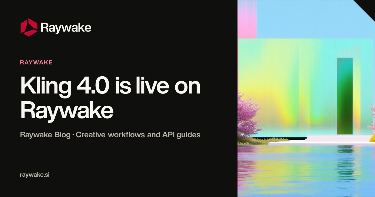 Raywake: one studio and one API for hundreds of image, video and audio models, pay per use logo